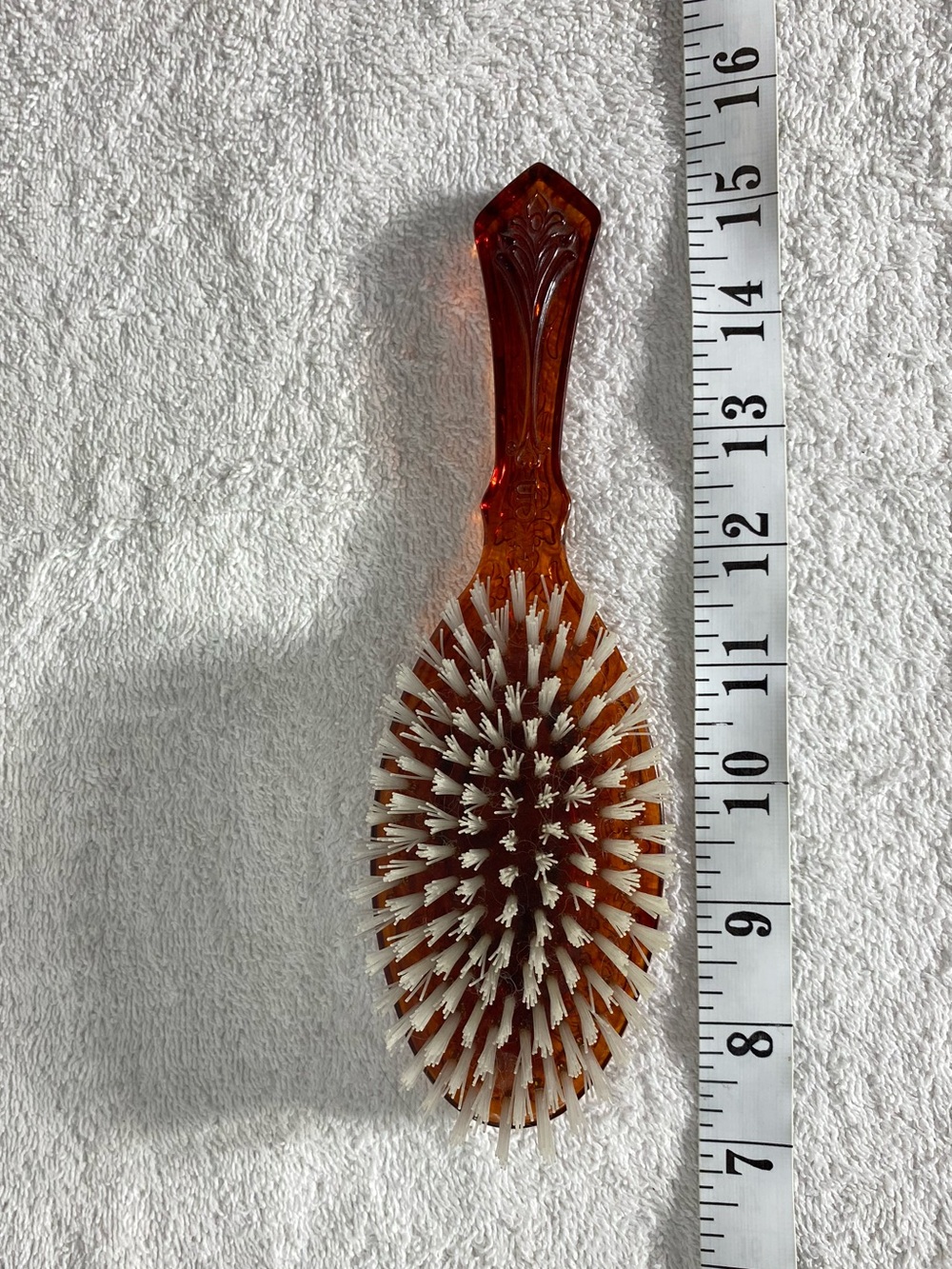 Vintage Avon Cameo Hairbrush W Faux Tortoise Shell Amber Tone Handle Grannycore - Picture 13 of 13